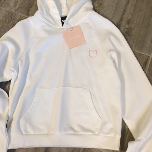 NWT Kittenish Logo Hoodie sweatshirt White Size Small - Picture 3 of 7